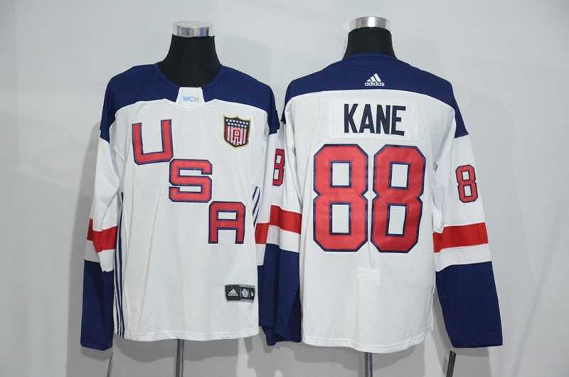 Team USA #88 Patrick Kane 2016 World Cup of Hockey Olympics Game White Men's Stitched NHL Jersey