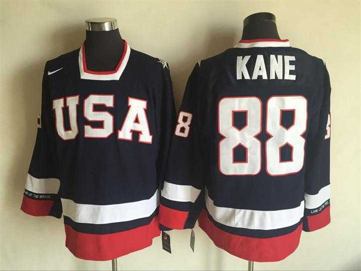 Team USA #88 Patrick Kane Navy Blue Olympic Nike Throwback Men's Stitched NHL Jersey