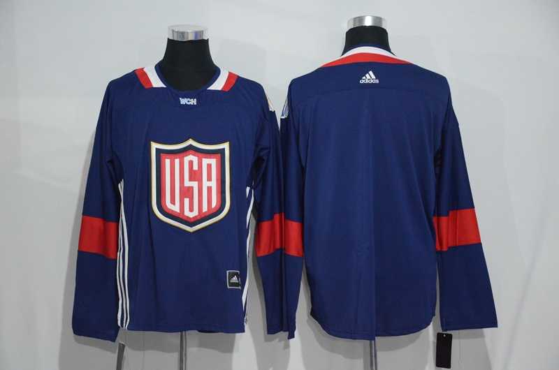 Team USA Blank 2016 World Cup of Hockey Olympics Game Navy Blue Men's Stitched NHL Jersey