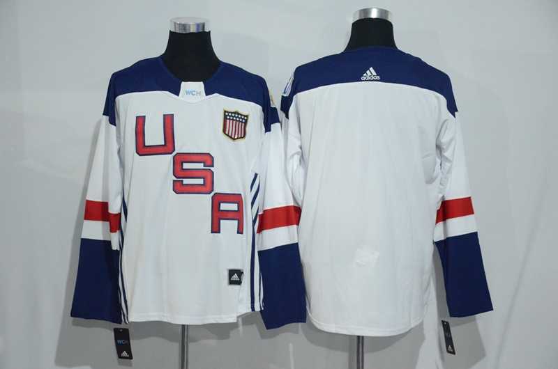 Team USA Blank 2016 World Cup of Hockey Olympics Game White Men's Stitched NHL Jersey