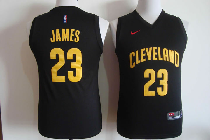 Nike Cleveland Cavaliers #23 LeBron James Black-Yellow Swingman Stitched NBA Jersey