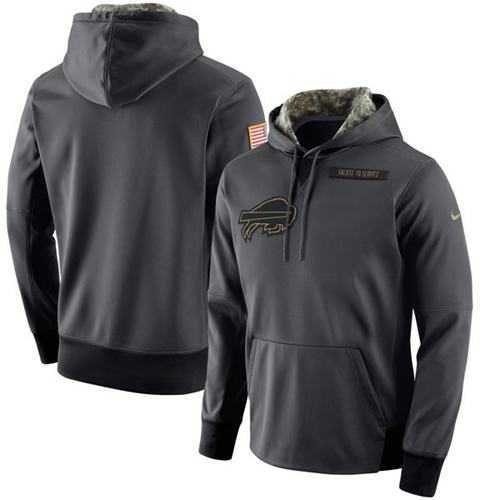 Glued Nike Buffalo Bills Men's Anthracite Salute to Service Pullover Hoodie