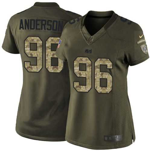 Glued Women Nike Indianapolis Colts #96 Henry Anderson Green Salute to Service NFL Limited Jersey