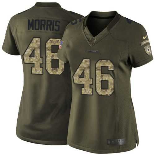 Glued Women Nike Washington Redskins #46 Alfred Morris Green Salute to Service NFL Limited Jersey