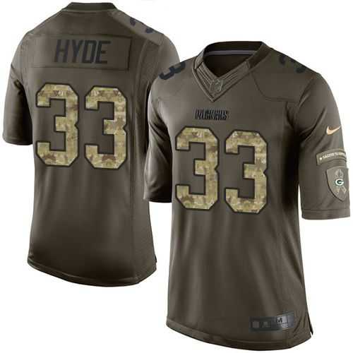 Glued Youth Nike Green Bay Packers #33 Micah Hyde Green Salute to Service NFL Limited Jersey