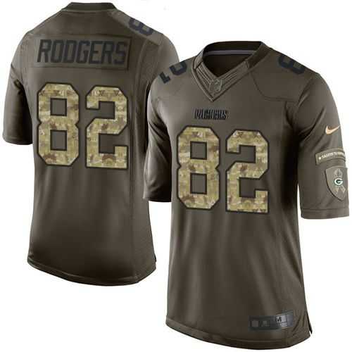 Glued Youth Nike Green Bay Packers #82 Richard Rodgers Green Salute to Service NFL Limited Jersey