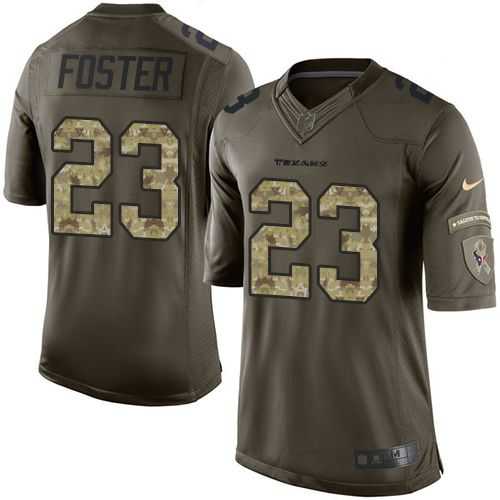 Glued Youth Nike Houston Texans #23 Arian Foster Green Salute to Service NFL Limited Jersey