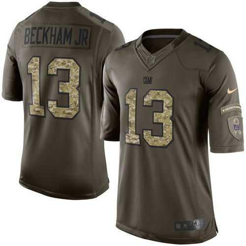 Glued Youth Nike New York Giants #13 Odell Beckham Jr Green Salute to Service NFL Limited Jersey
