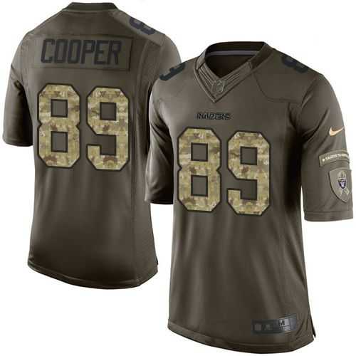 Glued Youth Nike Oakland Raiders #89 Amari Cooper Green Salute to Service NFL Limited Jersey