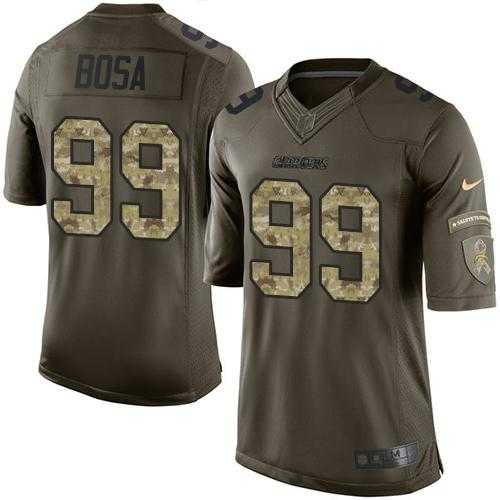 Glued Youth Nike San Diego Chargers #99 Joey Bosa Green Salute to Service NFL Limited Jersey