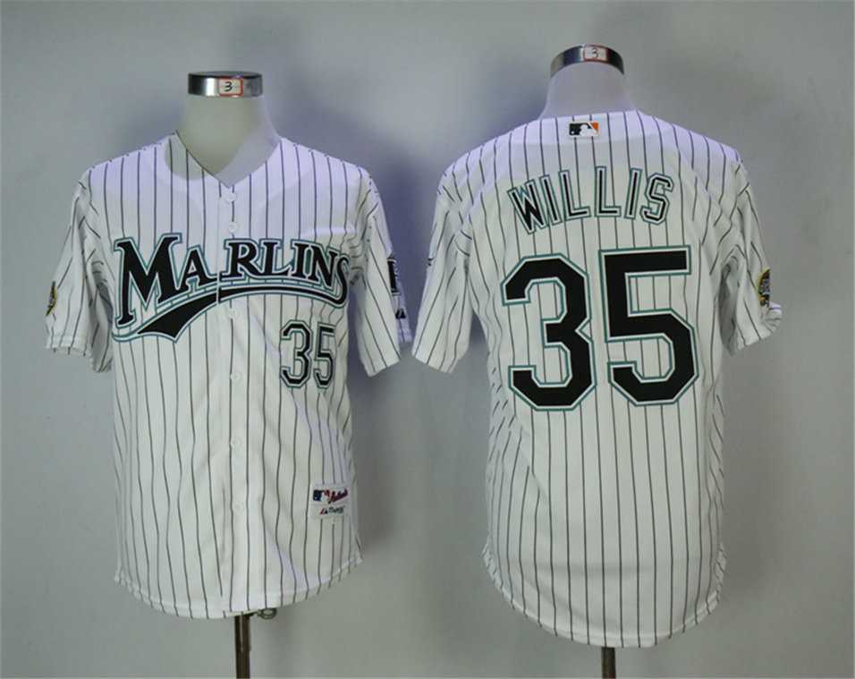 Miami Marlins #35 Dontrelle Willis White Throwback Stitched MLB Jerseys