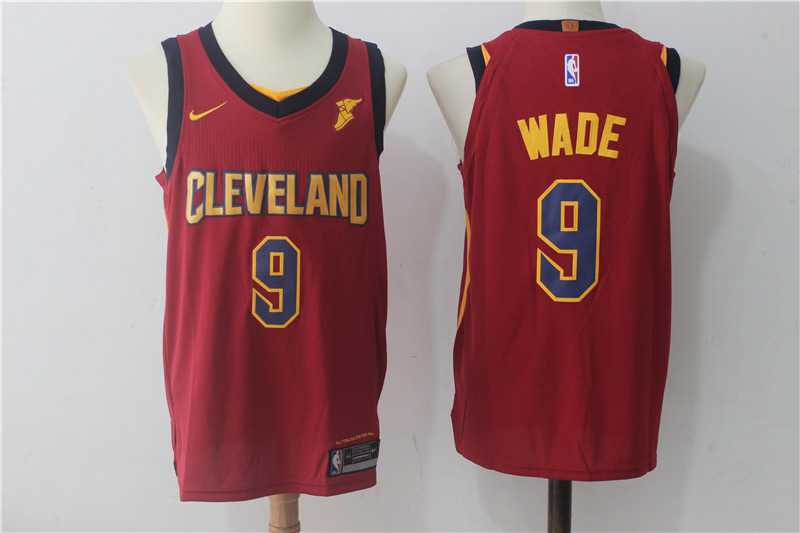 Nike Cleveland Cavaliers #9 Dwyane Wade Red Stitched NBA Jersey