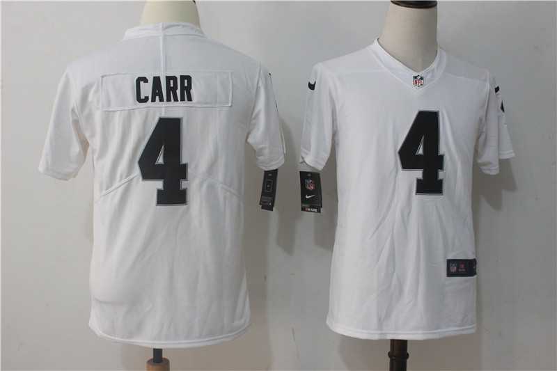 Youth Limited Nike Oakland Raiders #4 Derek Carr White Vapor Untouchable Player Jerseys