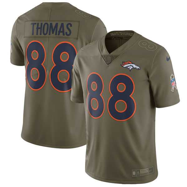 Youth Nike Denver Broncos #88 Demaryius Thomas Olive Salute To Service Limited Jersey