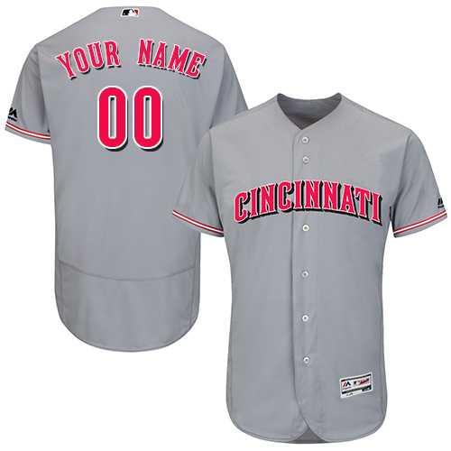 Customized Men's Cincinnati Reds Gray Flexbase Jersey