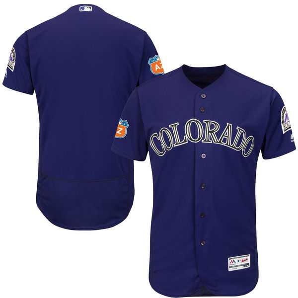 Customized Men's Colorado Rockies Purple 2017 Spring Training Flexbase Collection Stitched Jersey