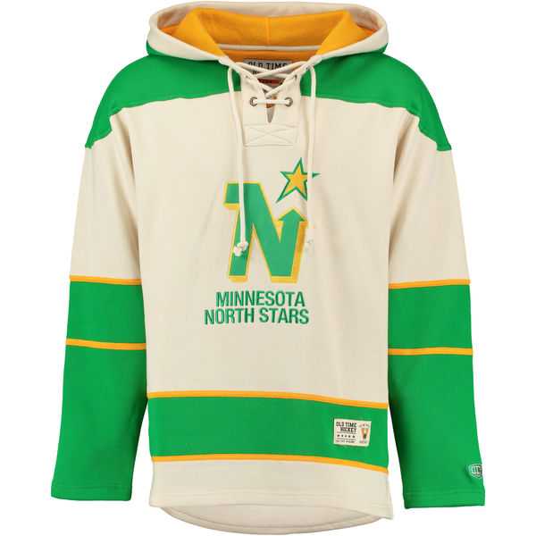 Customized Men's Minnesota North Stars Cream Hooded Sweatshirt