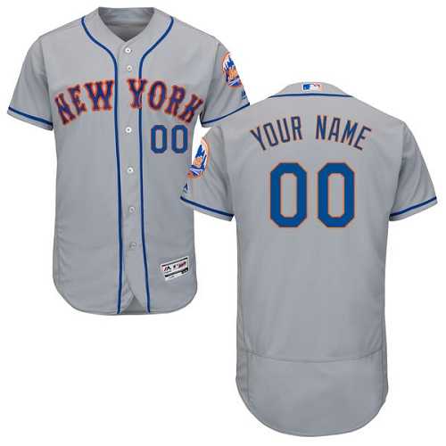Customized Men's New York Mets Gray Flexbase Jersey