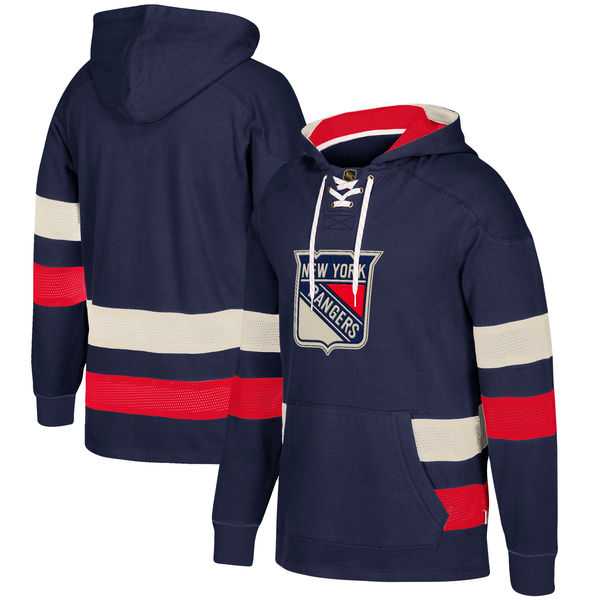 Customized Men's New York Rangers Navy All Stitched Hooded Sweatshirt
