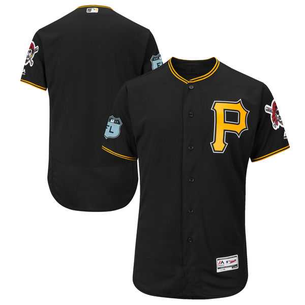 Customized Men's Pittsburgh Pirates Black 2017 Spring Training Flexbase Collection Stitched Jersey