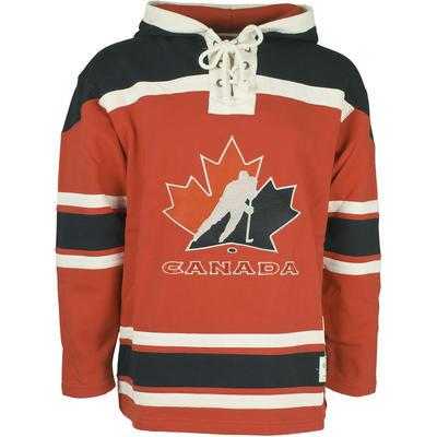 Customized Men's Team Canada Hockey Red Hooded Sweatshirt