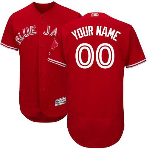 Customized Men's Toronto Blue Jays Red Flexbase Jersey