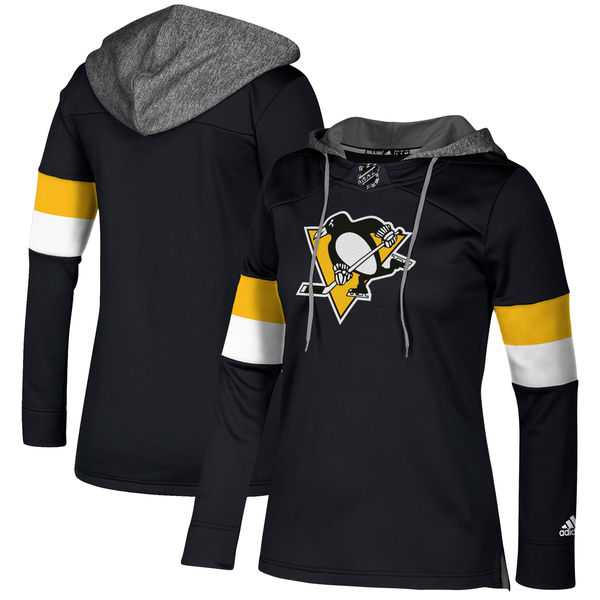 Customized Women Penguins Black All Stitched Hooded Sweatshirt