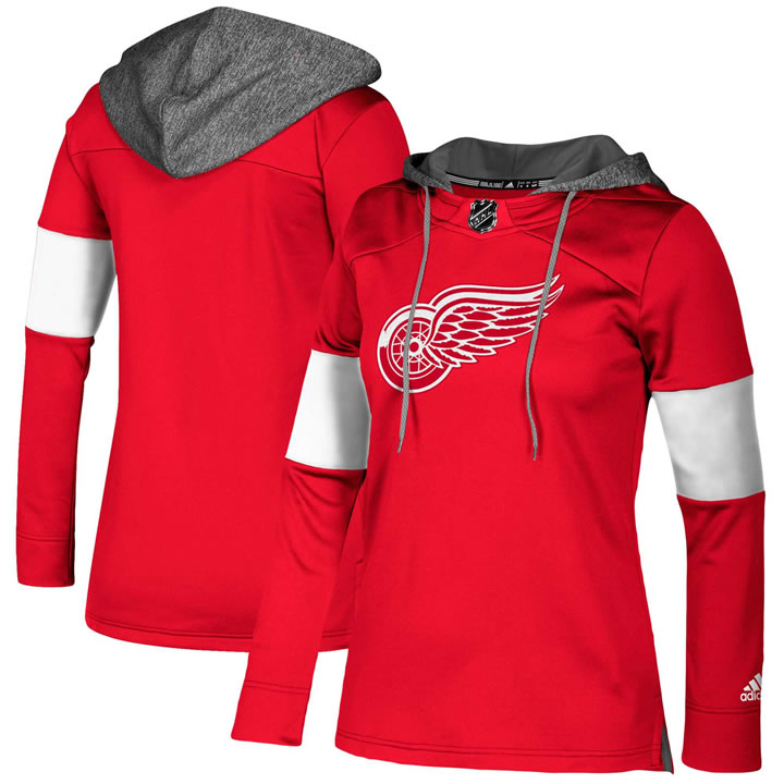 Customized Women Red Wings Red All Stitched Hooded Sweatshirt