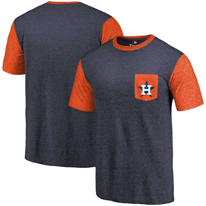 Men's Houston Astros Fanatics Branded Navy-Orange Refresh Pocket T-Shirt 90Hou