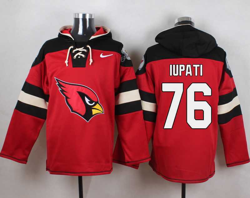 Arizona Cardinals #76 Mike Iupati Red Player Stitched Pullover NFL Hoodie