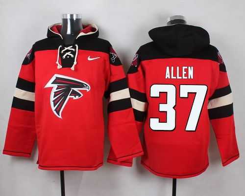 Atlanta Falcons #37 Ricardo Allen Red Player Stitched Pullover NFL Hoodie