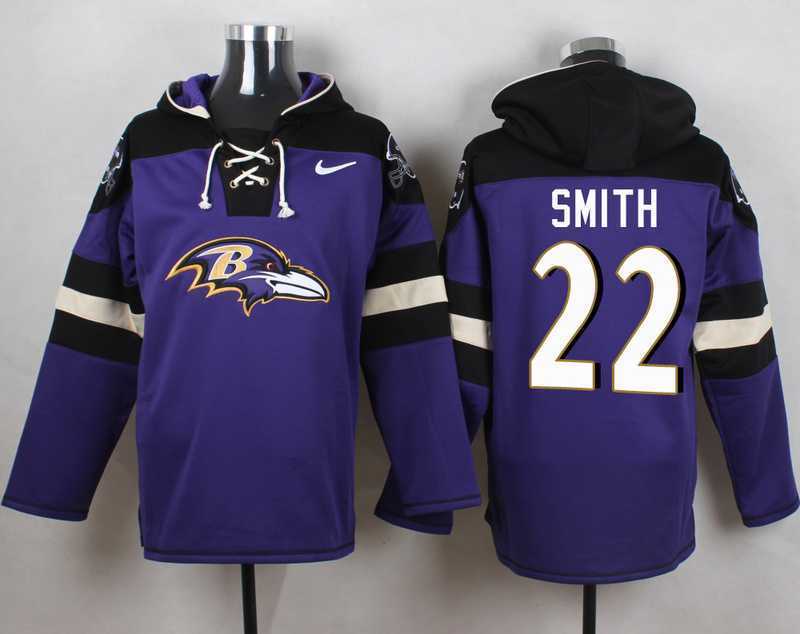Baltimore Ravens #22 Jimmy Smith Purple Player Stitched Pullover NFL Hoodie