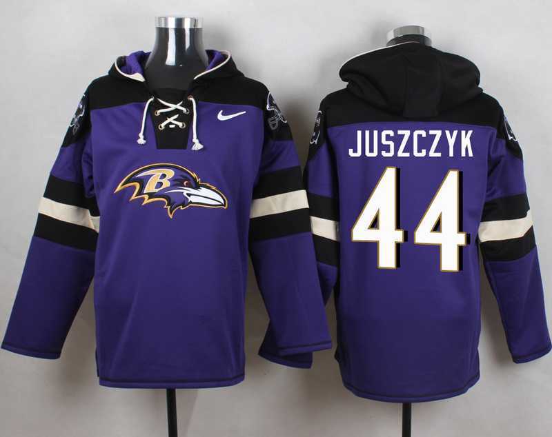 Baltimore Ravens #44 Kyle Juszczyk Purple Player Stitched Pullover NFL Hoodie