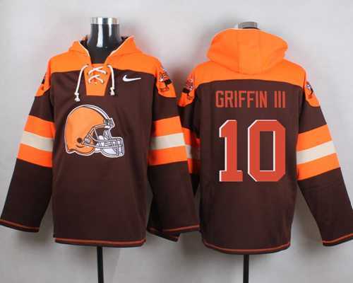 Cleveland Browns #10 Robert Griffin III Brown Player Stitched Pullover NFL Hoodie