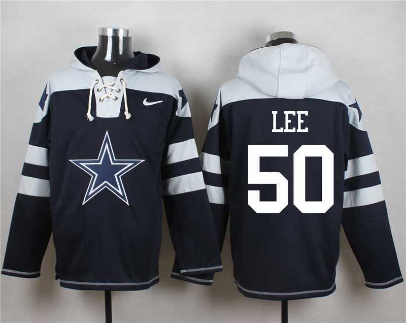 Dallas Cowboys #50 Sean Lee Navy Blue Player Stitched Pullover NFL Hoodie