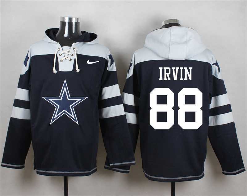 Dallas Cowboys #88 Michael Irvin Navy Blue Player Stitched Pullover NFL Hoodie