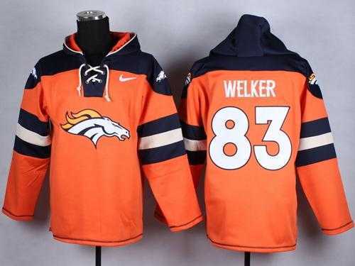 Denver Broncos #83 Wes Welker Orange Player Stitched Pullover NFL Hoodie