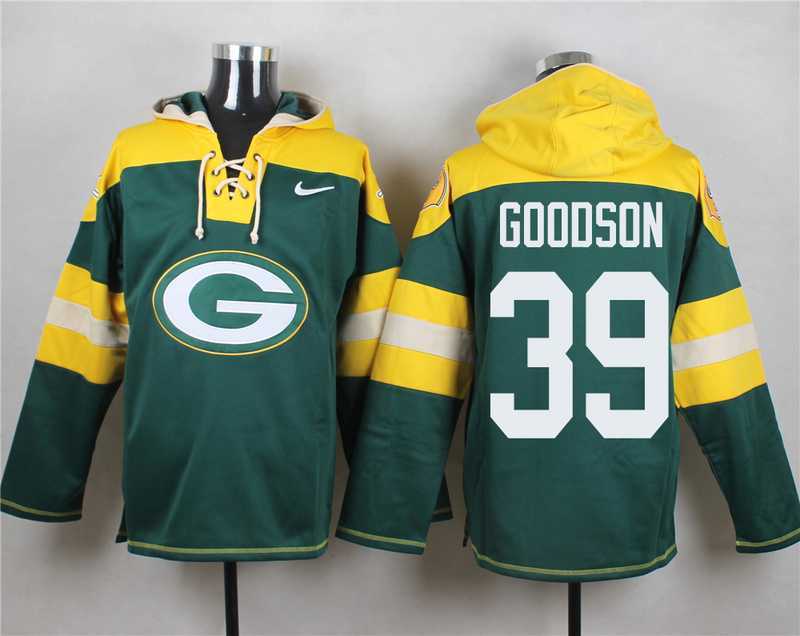 Green Bay Packers #39 Demetri Goodson Green Player Stitched Pullover NFL Hoodie