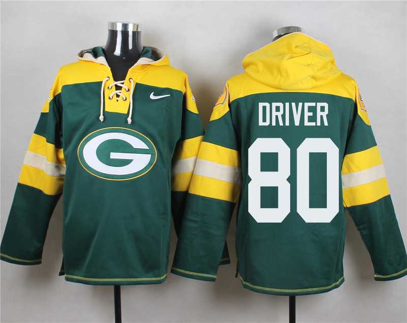 Green Bay Packers #80 Donald Driver Green Player Stitched Pullover NFL Hoodie