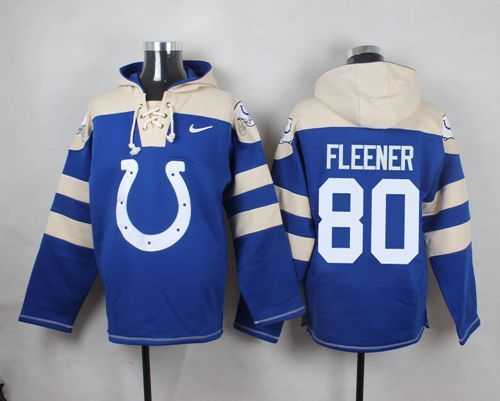 Indianapolis Colts #80 Coby Fleener Royal Blue Player Stitched Pullover NFL Hoodie