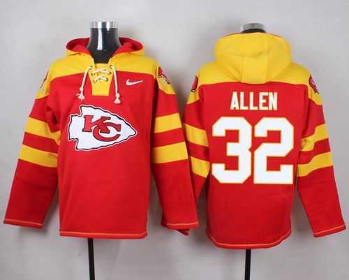 Kansas City Chiefs #32 Marcus Allen Red Player Stitched Pullover NFL Hoodie
