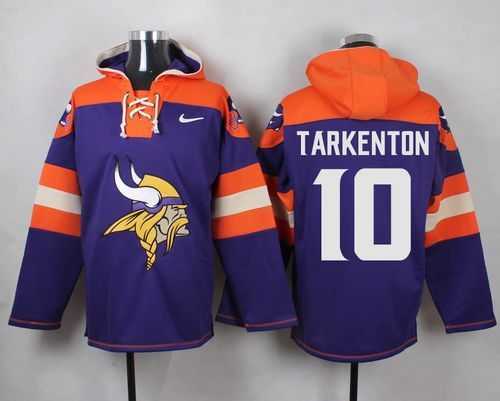 Minnesota Vikings #10 Fran Tarkenton Purple Player Stitched Pullover NFL Hoodie