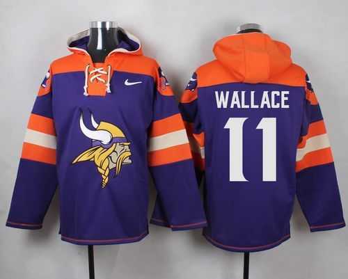 Minnesota Vikings #11 Mike Wallace Purple Player Stitched Pullover NFL Hoodie