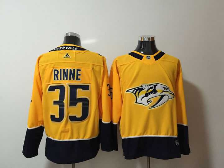 Nashville Predators #35 Pekka Rinne Yellow Adidas Stitched NHL Jersey