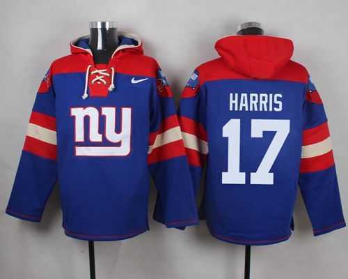 New York Giants #17 Dwayne Harris Royal Blue Player Stitched Pullover NFL Hoodie