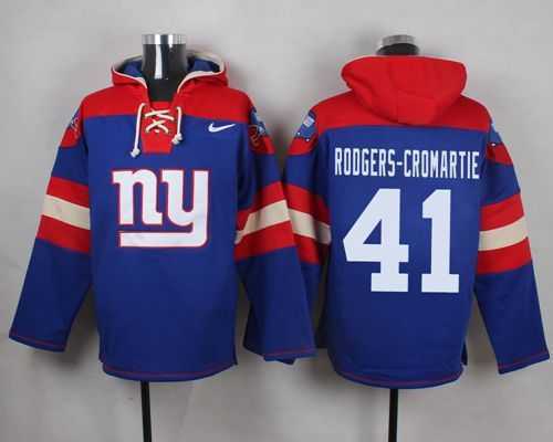 New York Giants #41 Dominique Rodgers-Cromartie Royal Blue Player Stitched Pullover NFL Hoodie