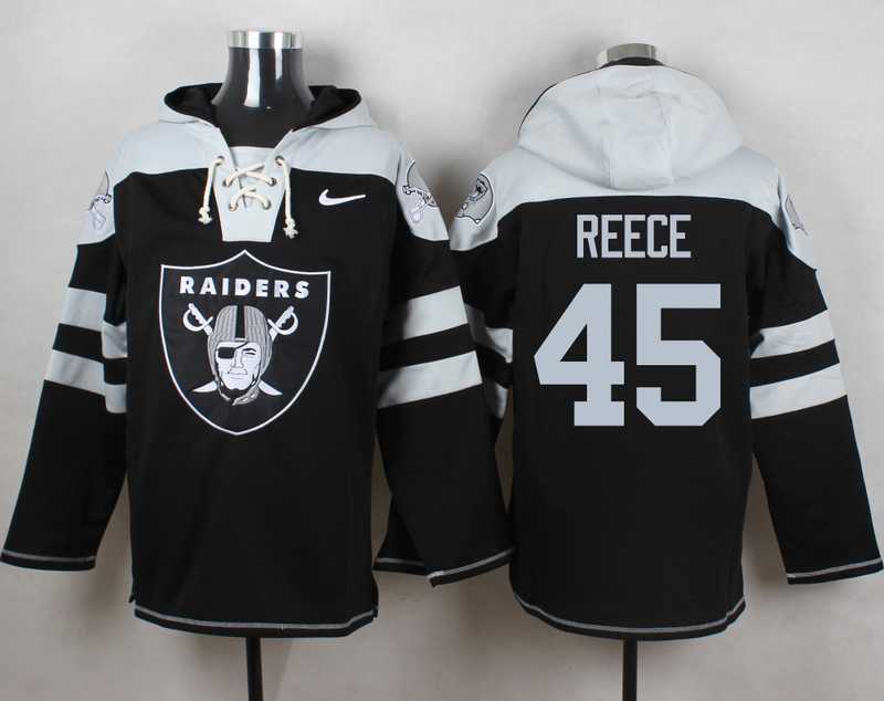 Oakland Raiders #45 Marcel Reece Black Player Stitched Pullover NFL Hoodie