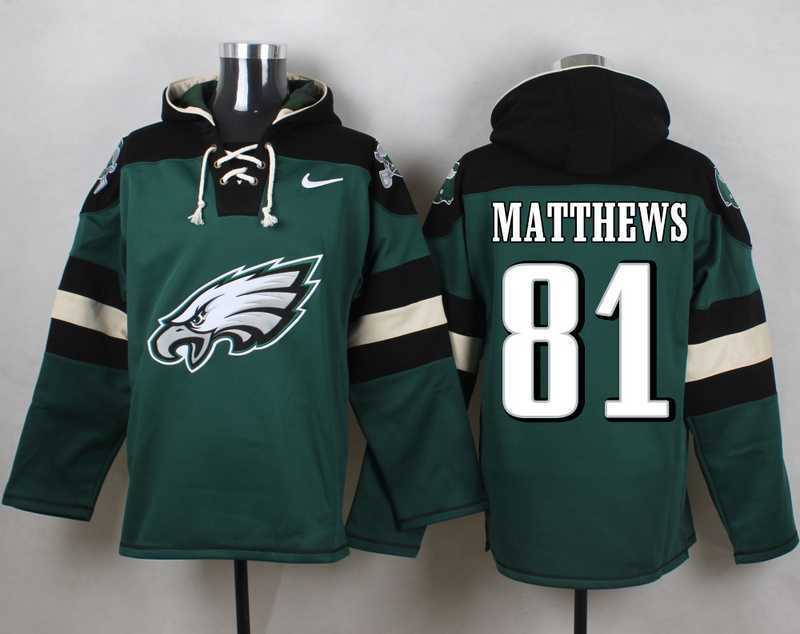 Philadelphia Eagles #81 Jordan Matthews Midnight Green Player Stitched Pullover NFL Hoodie