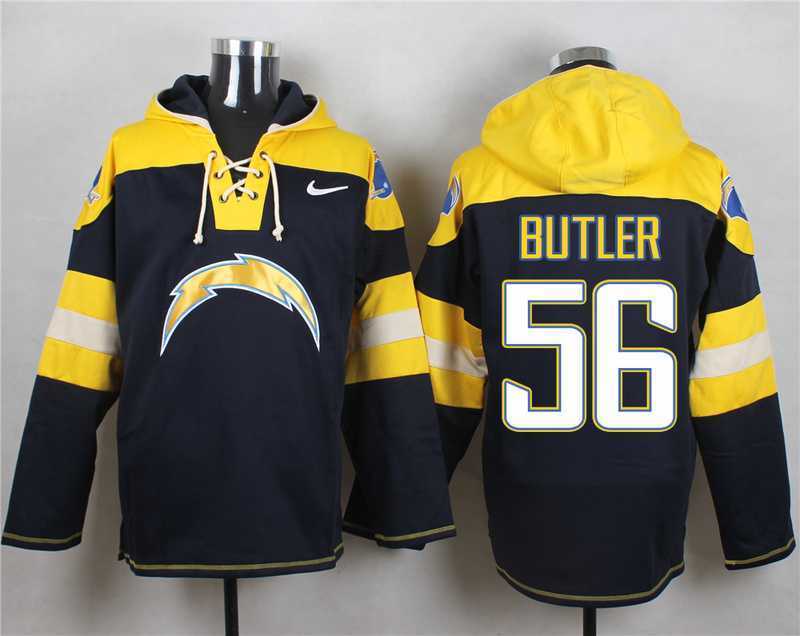 San Diego Chargers #56 Donald Butler Navy Blue Player Stitched Pullover NFL Hoodie