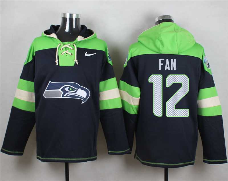 Seattle Seahawks #12 Fan Steel Blue Player Stitched Pullover NFL Hoodie